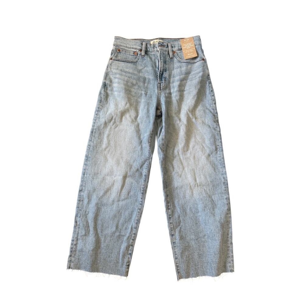 madewell perfect vintage wide-leg crop jean altoona blue wash no603 women 28 - Picture 3 of 7